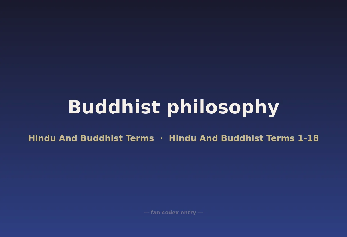 Buddhist philosophy